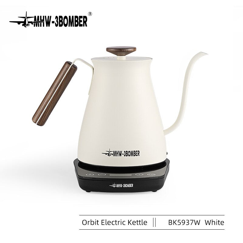 Household Electric Kettle Wood Handle Pour Over Coffee Maker Pot and Smart Temperature Control Heater Set Drip Espresso Kettles