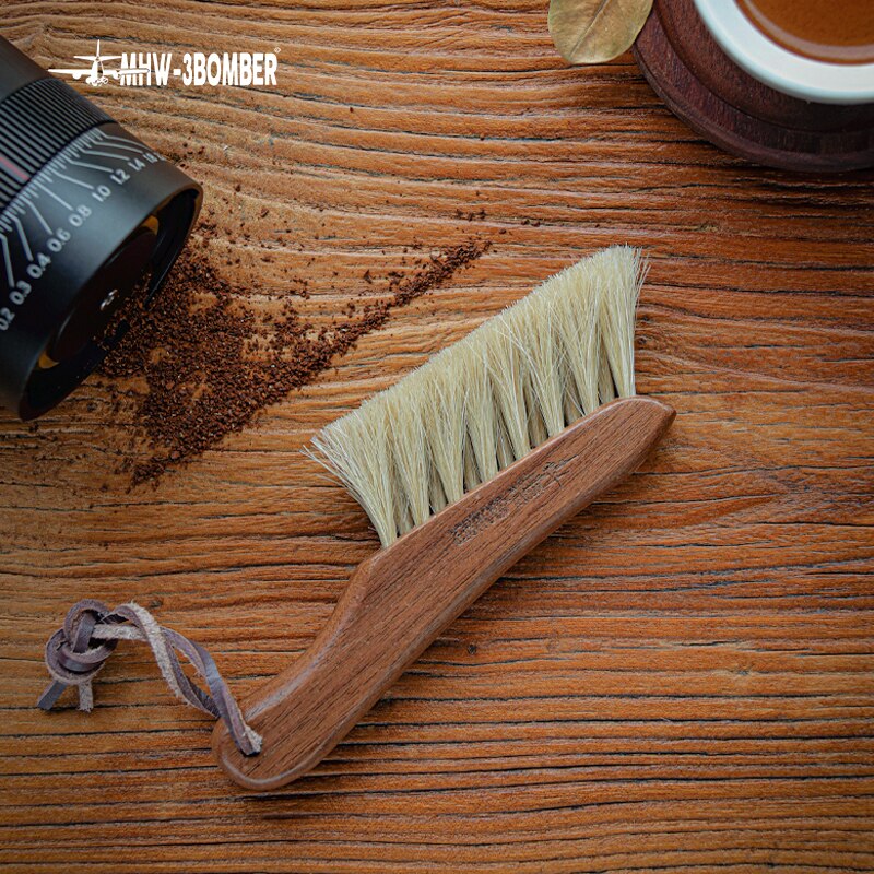 Coffee Brush Walnut Handle Coffee Grinder Machine Cleaning Brush Horse Hair Wood Dusting Brush Cleaning Tools For Barista