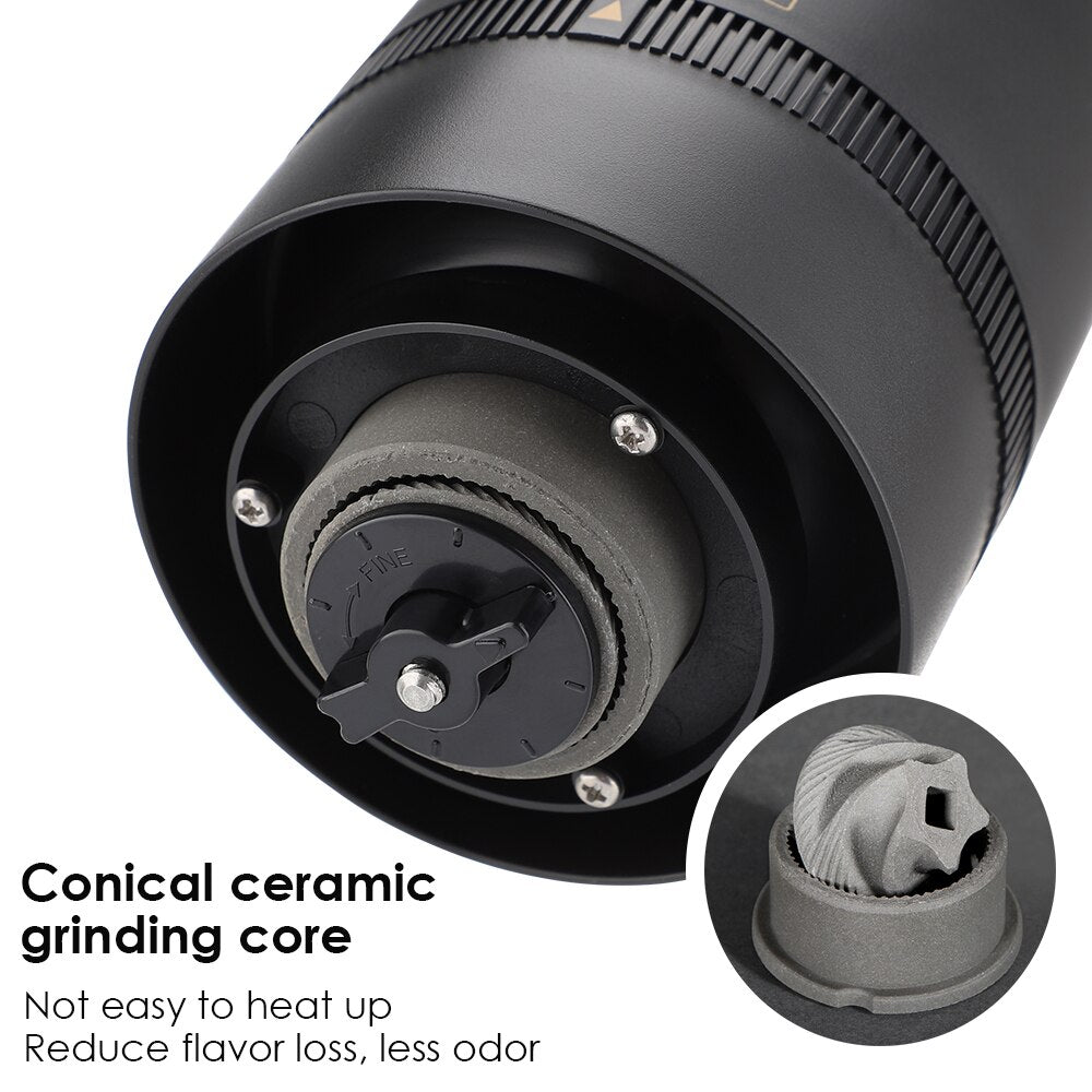 Electric Coffee Grinder Cafe Automatic Coffee Beans Mill Conical Burr Grinder Machine for Home Travel Portable USB Rechargeable