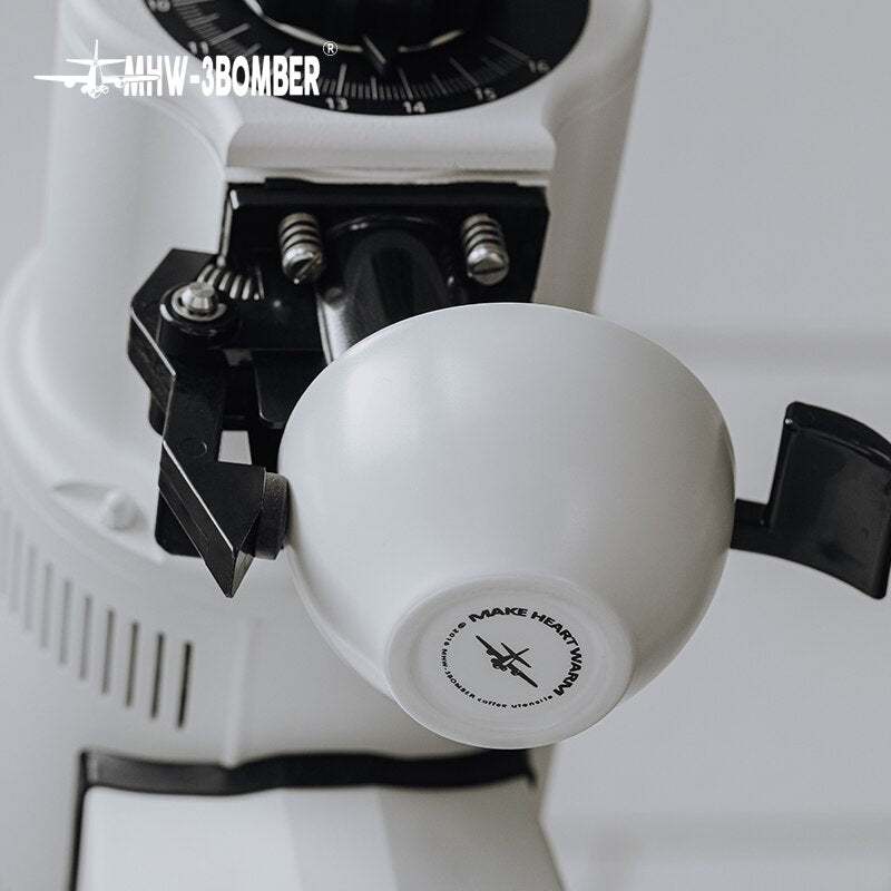 MHW-3BOMBER Barista Cupping Bowl Coffee Flavour Measuring Mug Refractory Ceramic Black And White