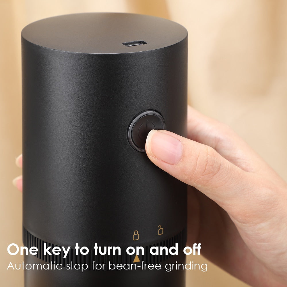 Electric Coffee Grinder Cafe Automatic Coffee Beans Mill Conical Burr Grinder Machine for Home Travel Portable USB Rechargeable
