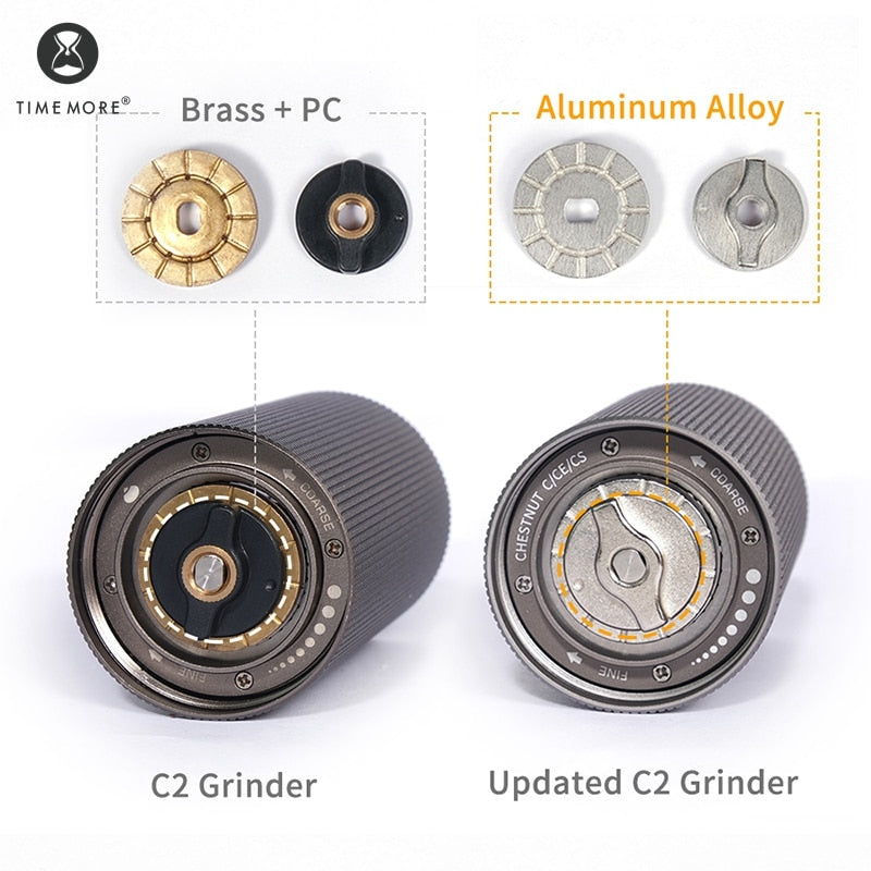 TIMEMORE Manual Grinder Chestnuts C2 C3 Up Hand Adjustable Coffee Burr Steel core Send Cleaning Brush For Kitchen