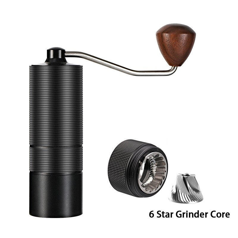 20g Manual Coffee Grinders Wear-resistant 420 Stainless steel Grinding Core Aluminum Body Walnut Handle Dual Bearing Design
