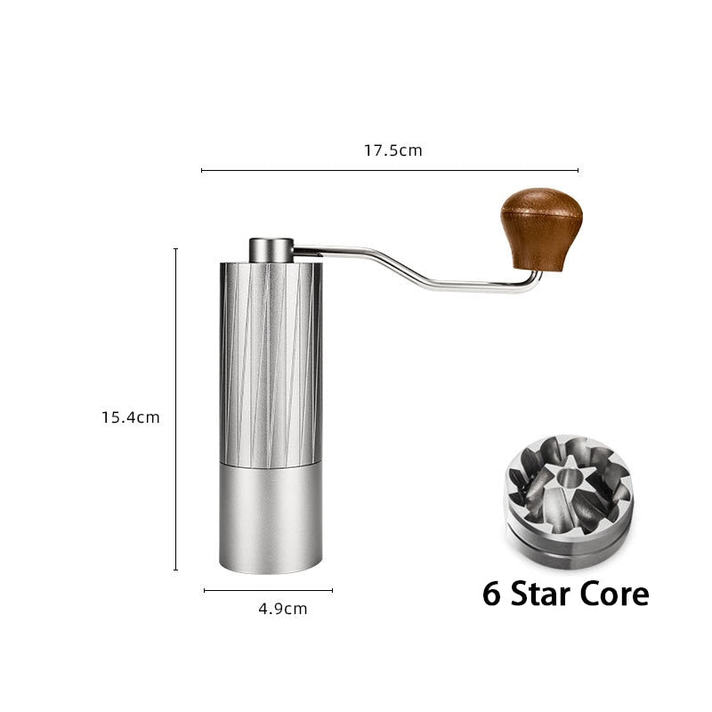 25g Capacity Manual Coffee Grinder Portable Coffee Bean Miller Wear-resistant 420CNC Stainless steel Core Aviation Aluminum Body