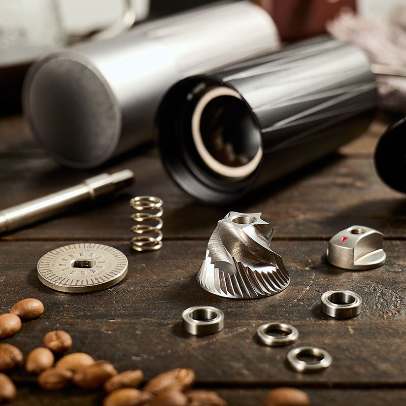 25g Capacity Manual Coffee Grinder Portable Coffee Bean Miller Wear-resistant 420CNC Stainless steel Core Aviation Aluminum Body
