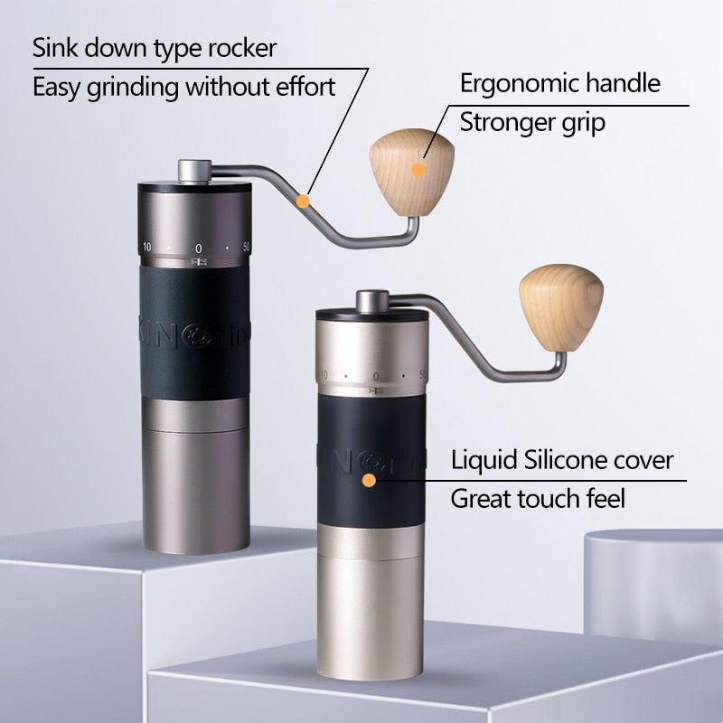 Kingrinder Aluminium Alloy Manual Coffee Grinder K0 K1 K2 K3 K4 K5 K6 Portable Coffee Bean Mill Stainless Steel Grinding Core
