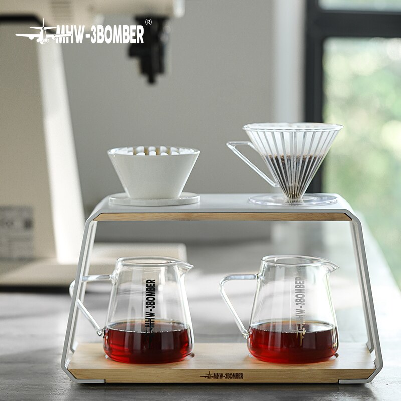 Coffee Distributor Filter Cup Drip Station Double-hole Dripping Filters Holder Rack Espresso Pour Over Dripper Stand
