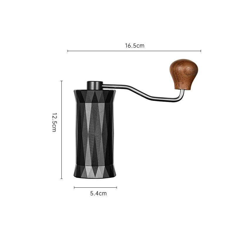 2023 Prismatic Pattern Manual Coffee Grinders Solid Wood Handle 22g Capacity CNC420 Fine Steel Grinding Core Hidden Powder Bin