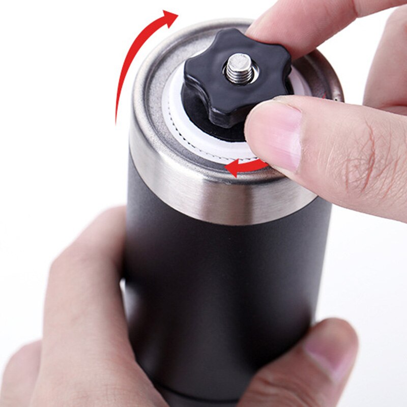 Black Hand Crank Coffee Maker Manual Coffee grinder Pepper Mill Adjustable Coarse and Fine 40g Capacity Stainless steel Body