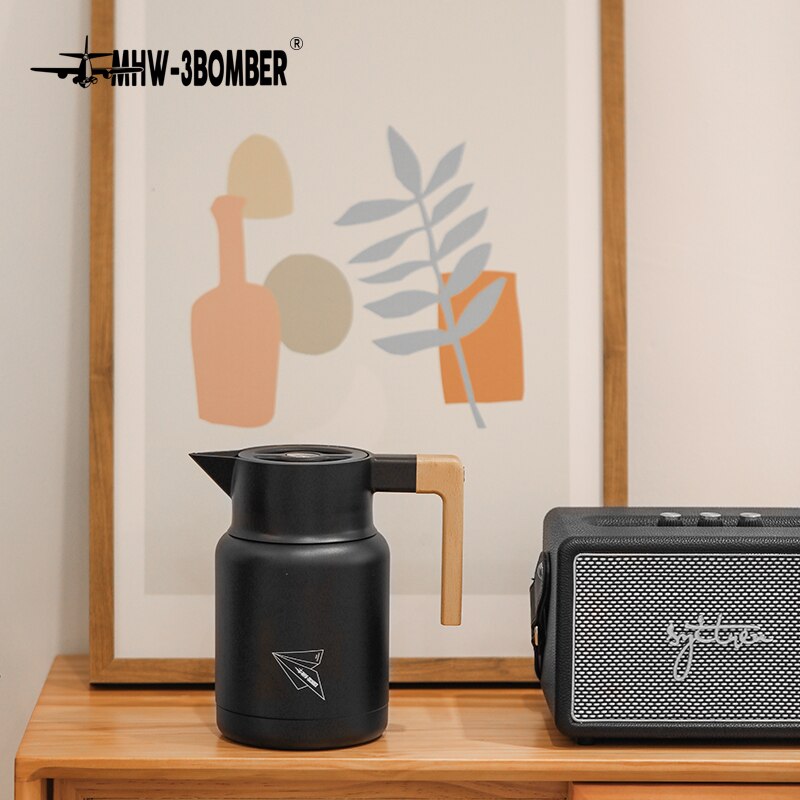 MHW-3BOMBER Thermal Coffee Carafe- 1.2L Vacuum Cup Thermos Bottle Water Bottle Vacuum Thermal Coffee Pots Portable Heat Kettle H