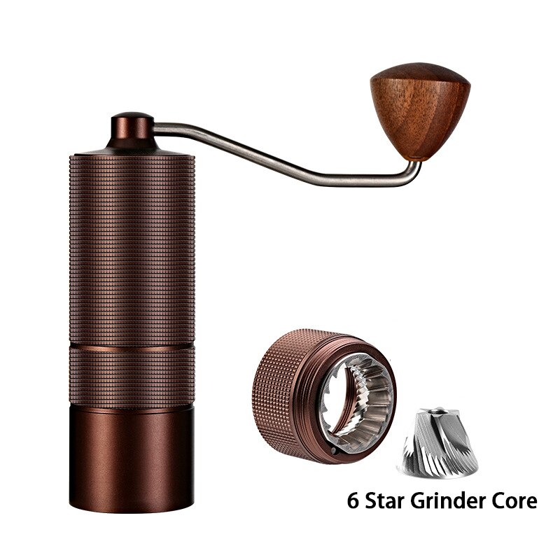 20g Manual Coffee Grinders Wear-resistant 420 Stainless steel Grinding Core Aluminum Body Walnut Handle Dual Bearing Design