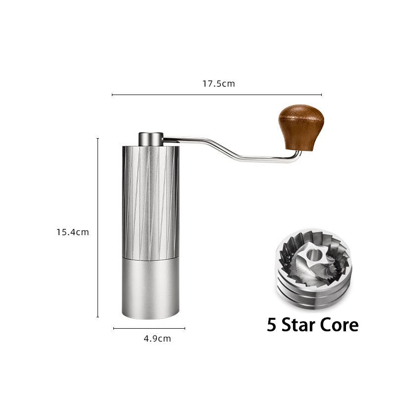 25g Capacity Manual Coffee Grinder Portable Coffee Bean Miller Wear-resistant 420CNC Stainless steel Core Aviation Aluminum Body