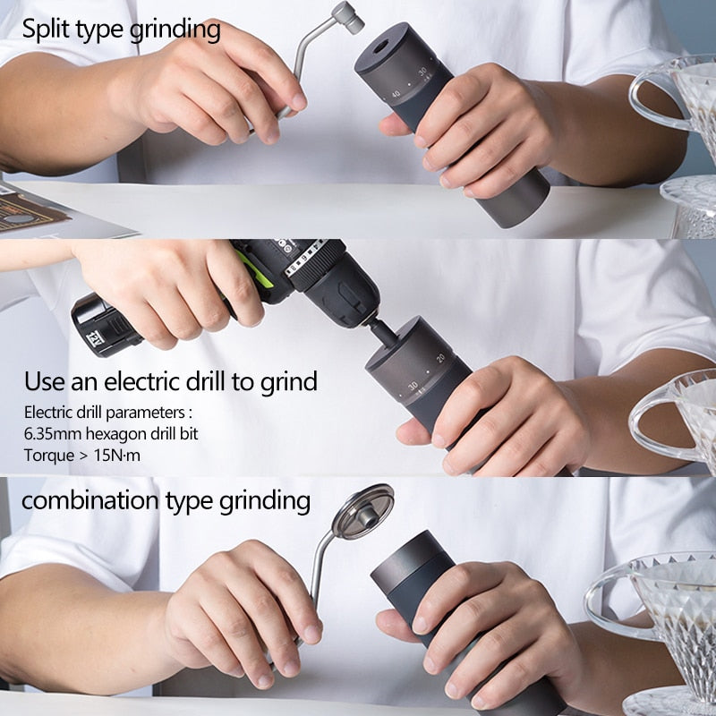 Kingrinder Aluminium Alloy Manual Coffee Grinder K0 K1 K2 K3 K4 K5 K6 Portable Coffee Bean Mill Stainless Steel Grinding Core