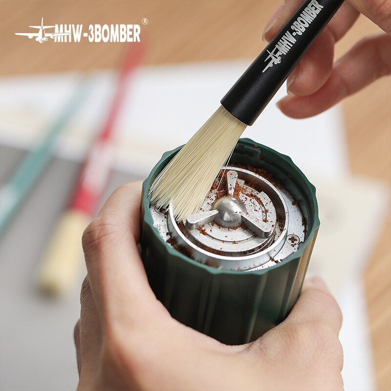 Coffee Brush Coffee Grinder Machine Cleaning Brush Aluminum Alloy Handle Bar Counter Cleaning Tools