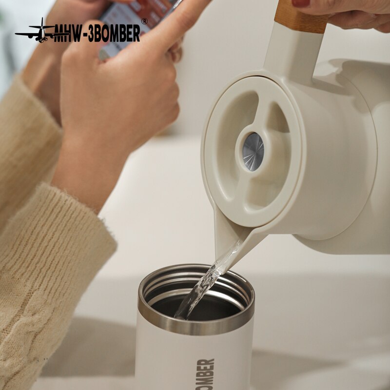 MHW-3BOMBER Thermal Coffee Carafe- 1.2L Vacuum Cup Thermos Bottle Water Bottle Vacuum Thermal Coffee Pots Portable Heat Kettle H