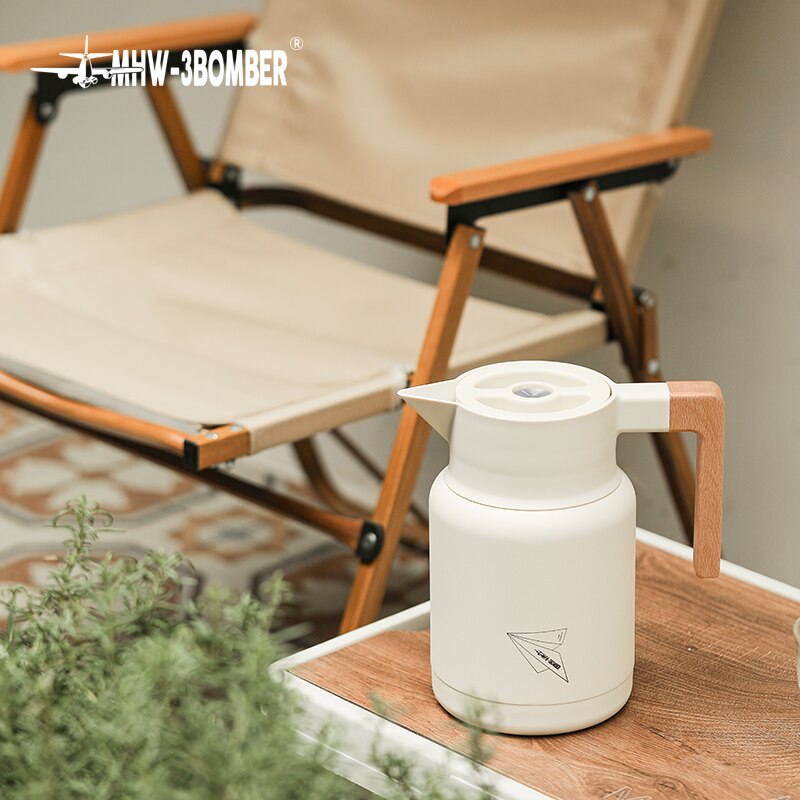 MHW-3BOMBER Thermal Coffee Carafe- 1.2L Vacuum Cup Thermos Bottle Water Bottle Vacuum Thermal Coffee Pots Portable Heat Kettle H
