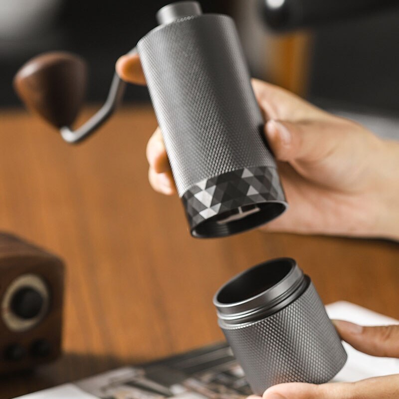 Manual Coffee Grinders Bionic Viper Pattern Surface SUS420 Fine Steel Grinding Core Solid Wood Handle 12 Gears Adjustable