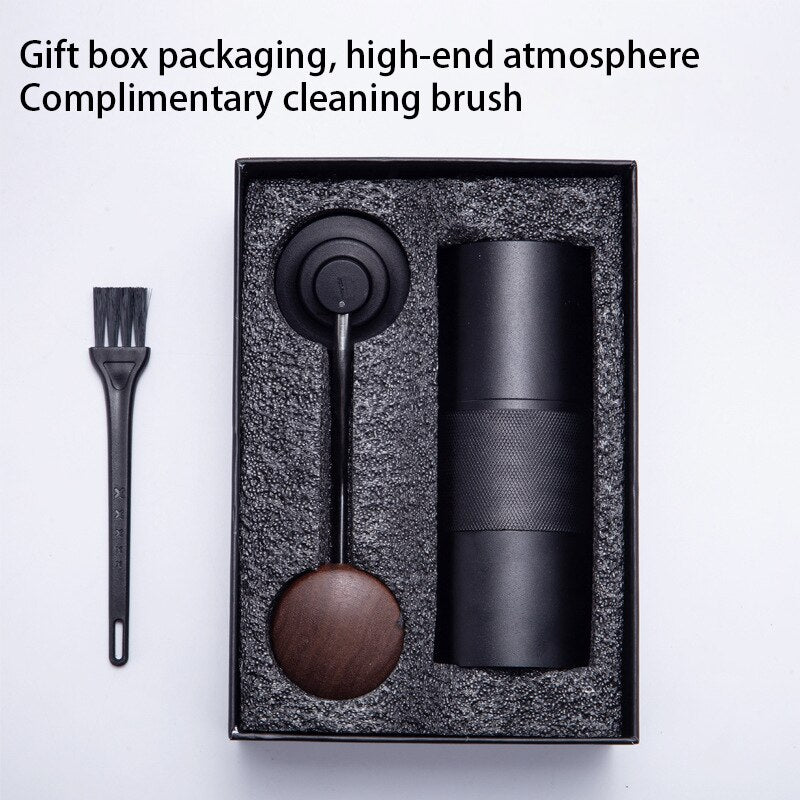 Manual Coffee Grinder Hand Crank Bean Grinder Aluminum Body High Nitrogen Steel Five Knife Grinding Core 12-Position Adjustment