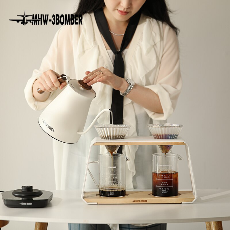Coffee Distributor Filter Cup Drip Station Double-hole Dripping Filters Holder Rack Espresso Pour Over Dripper Stand