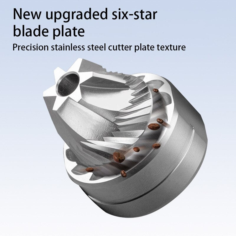 Dual Axis Hand Crank Coffee Grinder Portable Manual Coffee Bean Grinder 15g Capacity Transparent Powder Box SS Grinding Core