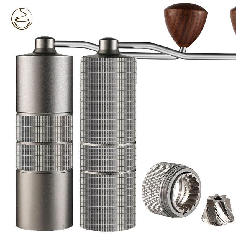 20g Manual Coffee Grinder Portable Coffee Machine Integrated Aluminum Body Wear-resistant 420 S/S Grinding Core Walnut Handle
