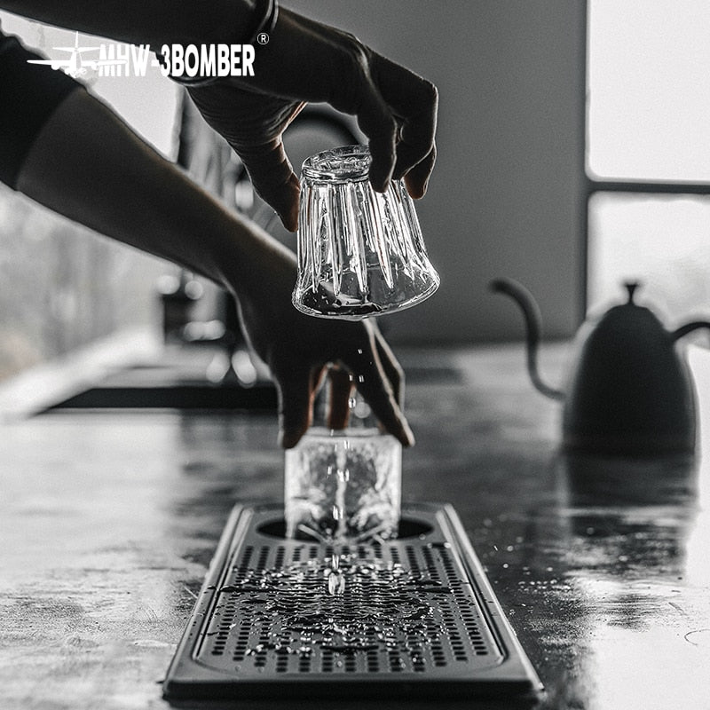 Bar Glass Rinser Glass Cup Bottle Washer Kitchen Sink Accessories Stainless Steel Cup Cleaner Pitcher Rinser Drain Drip Tray