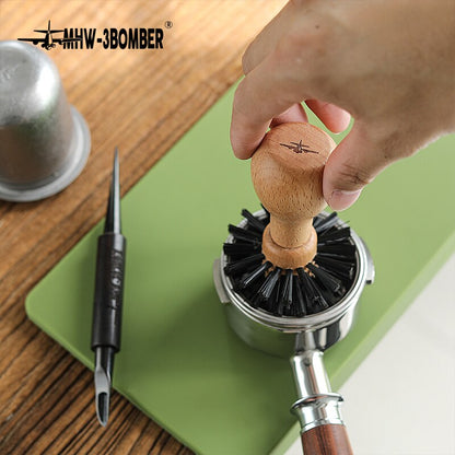 Coffee Portafilter Brush 58mm Beech Handle Grinder Machine Cleaning Brush Coffee Filter Cleaning Coffee Basket Brush