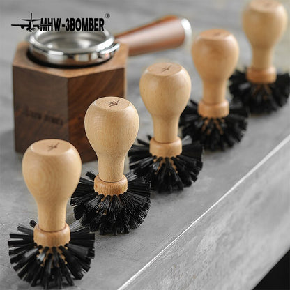 Coffee Portafilter Brush 58mm Beech Handle Grinder Machine Cleaning Brush Coffee Filter Cleaning Coffee Basket Brush