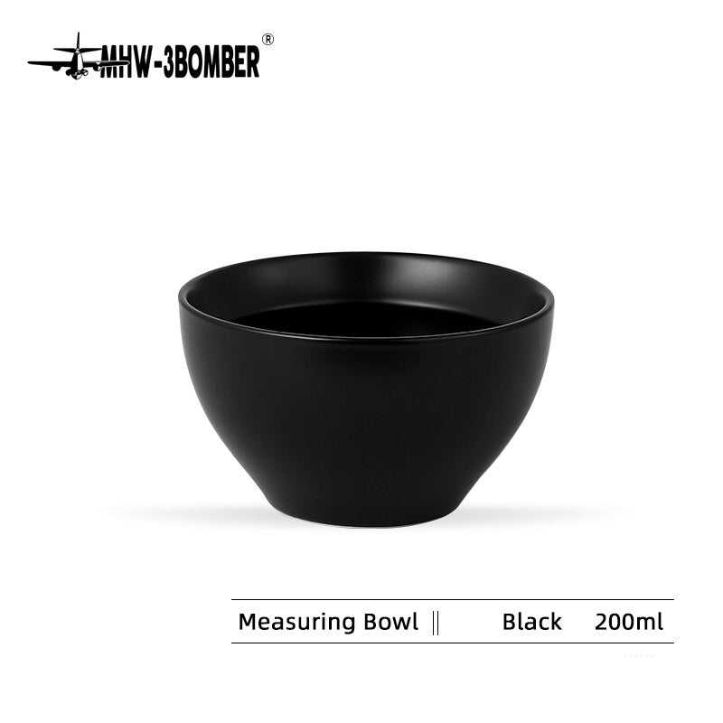 MHW-3BOMBER Barista Cupping Bowl Coffee Flavour Measuring Mug Refractory Ceramic Black And White