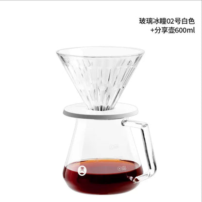TIMEMORE Glass ice pupil Hand-brewed coffee drip filter cup Household coffee maker Coffee appliance set filter