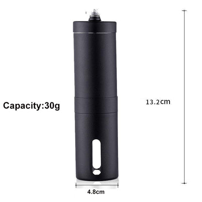Black Hand Crank Coffee Maker Manual Coffee grinder Pepper Mill Adjustable Coarse and Fine 40g Capacity Stainless steel Body