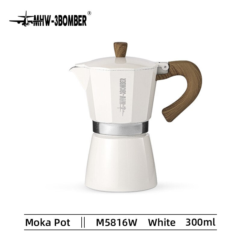 Coffee Maker Moka Pot Stainless Steel Stovetop Espresso Maker Italian Cuban Coffee Percolator Stove Cappuccino 150ml/300ml