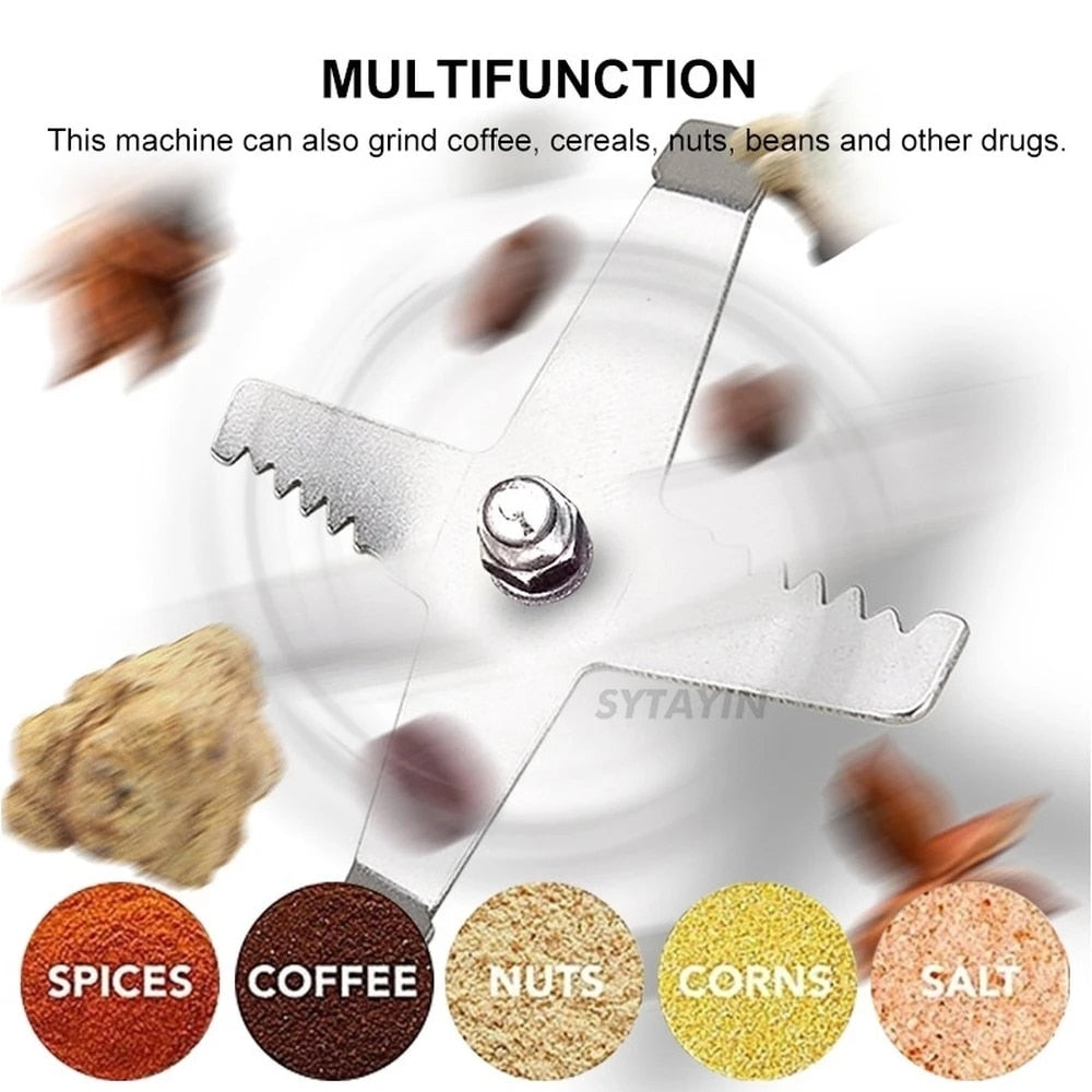 2-In-1 Electric Coffee Grinder Kitchen Cereals Nuts Beans Spices Grains  Grinder Machine Multifunctional Portable