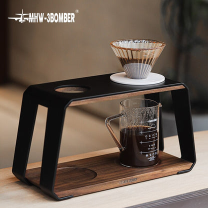 Coffee Distributor Filter Cup Drip Station Double-hole Dripping Filters Holder Rack Espresso Pour Over Dripper Stand