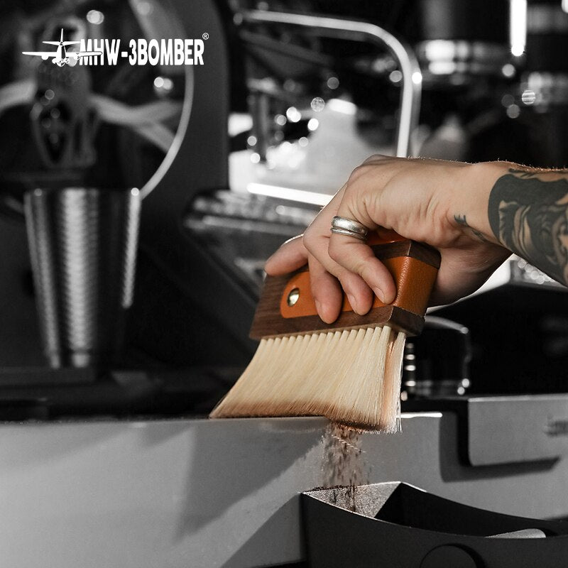 MHW-3BOMBER Coffee Grinder Cleaning Brush Wooden Handle Soft Bristles Espresso Dusting Clean Tools Bar Home Barista Accessories