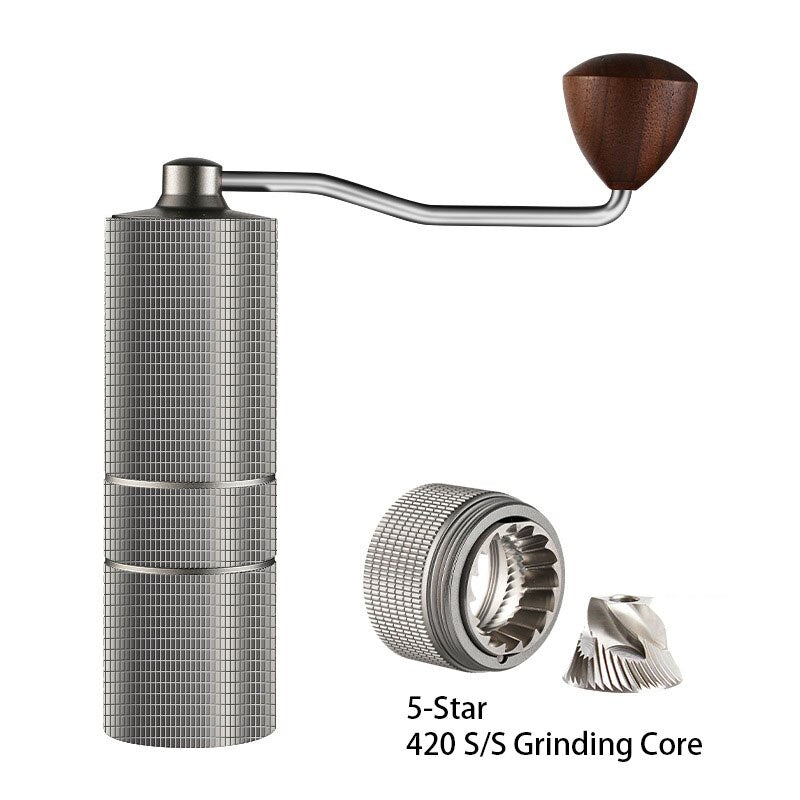20g Manual Coffee Grinder Portable Coffee Machine Integrated Aluminum Body Wear-resistant 420 S/S Grinding Core Walnut Handle