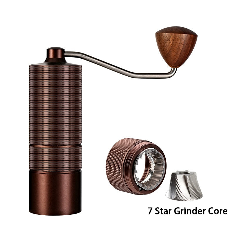 20g Manual Coffee Grinders Wear-resistant 420 Stainless steel Grinding Core Aluminum Body Walnut Handle Dual Bearing Design