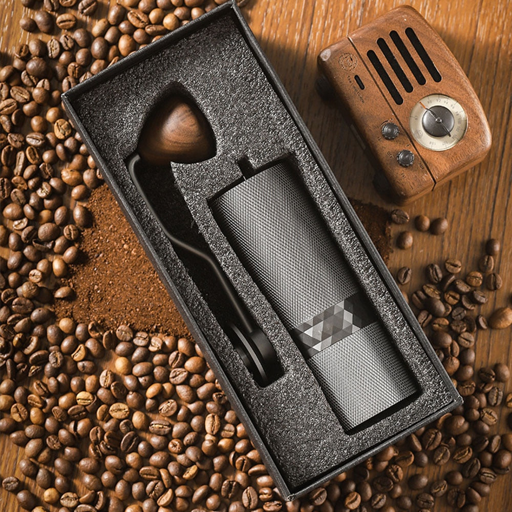 Manual Coffee Grinders Bionic Viper Pattern Surface SUS420 Fine Steel Grinding Core Solid Wood Handle 12 Gears Adjustable