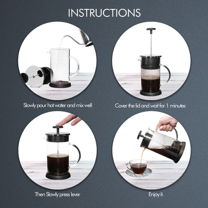 1000ML Stainless Steel Coffee Pot Cafetiere French Press With Filter Double Wall Insulation Design Polish Process Pot Cup