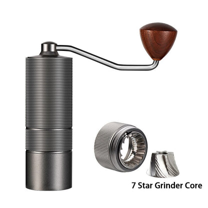 Manual Coffee Grinders Non-slip Grid Surface Design 20g Capacity Wear-resistant 420 Stainless Steel Grinding Core Walnut Handle