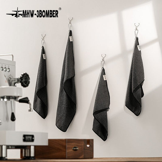 MHW-3BOMBER Hangable Towel With Hanging Ring Coffee Bar Kitchen Cleaning Utensils Coffee Machine Accessories Barista Tools