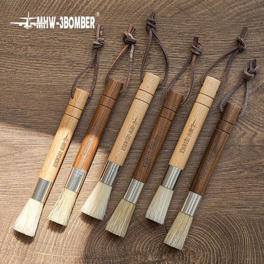 Vintage Coffee Grinder Cleaning Brush Set Retro Barista Cleaning tools Chic Solid Wood Brush Coffee Machine Accessories 1/2/6pcs