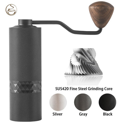 Manual Coffee Grinders Bionic Viper Pattern Surface SUS420 Fine Steel Grinding Core Solid Wood Handle 12 Gears Adjustable